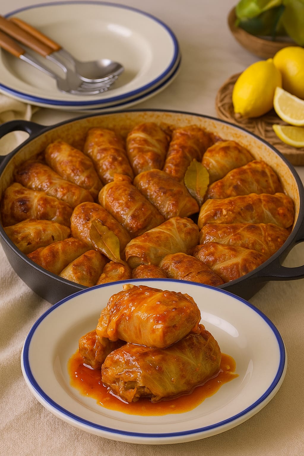 Fırında Etli Lahana Sarması Tarifi